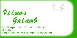 vilmos galamb business card